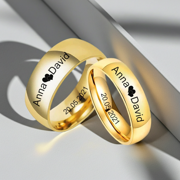 Anello Coppia Personalizzato | Incisione Nome 4–8mm