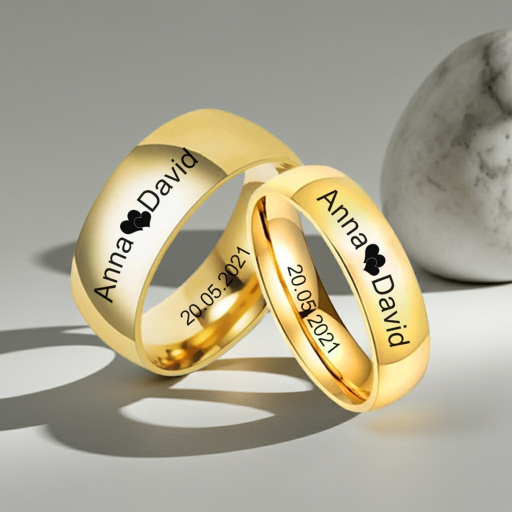 Anello Coppia Personalizzato | Incisione Nome 4–8mm