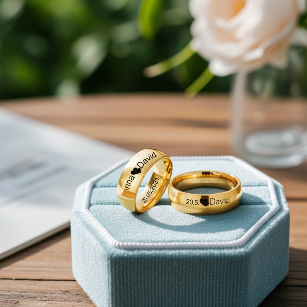 Anello Coppia Personalizzato | Incisione Nome 4–8mm