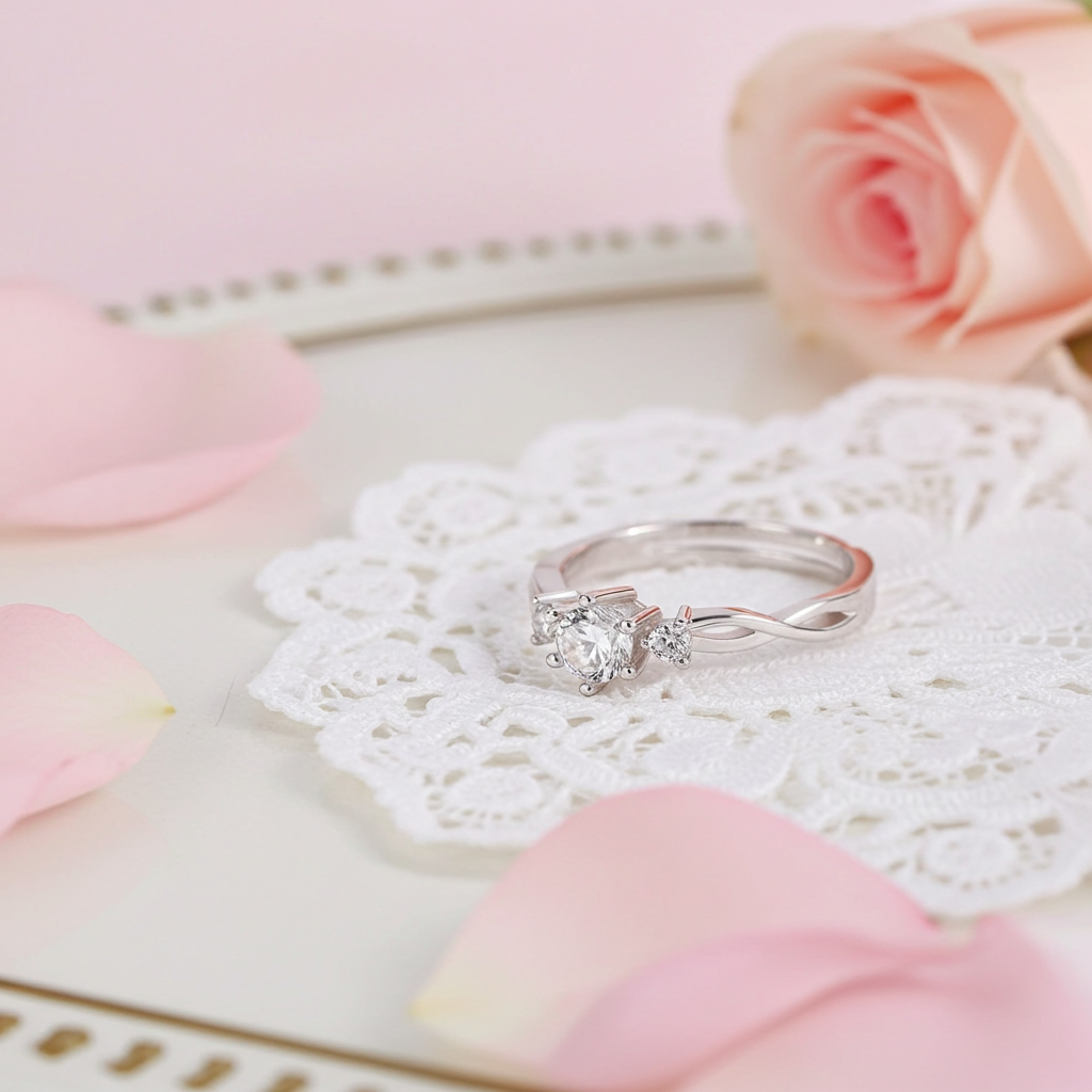 Coppia di Anelli Romantici Regolabili in Argento | Stile Minimal Coreano